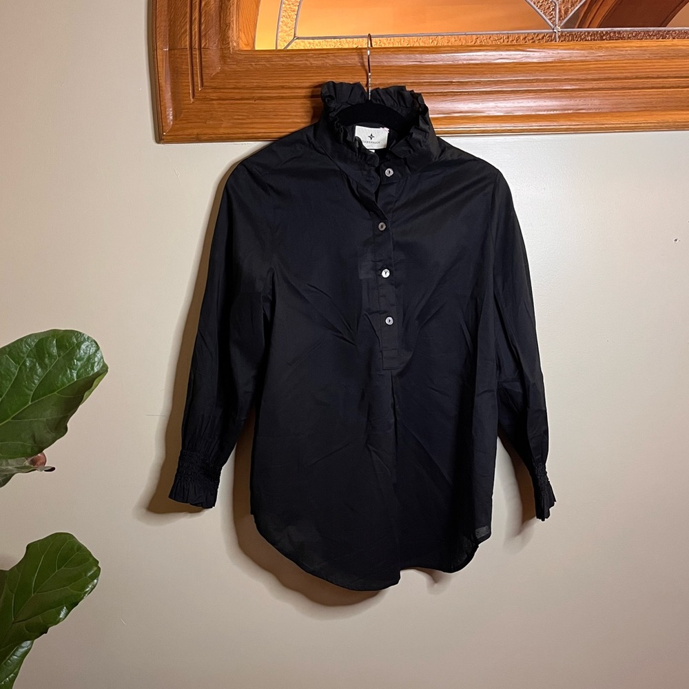 TUCKERNUCK Teagan Popover Shirt Black S.